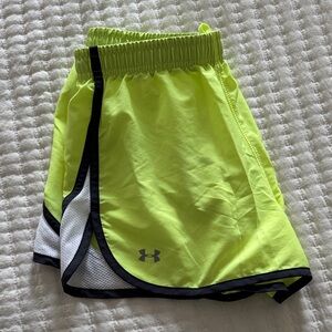 Under Armour Women's Fluorescent Yellow Athletic Shorts - S